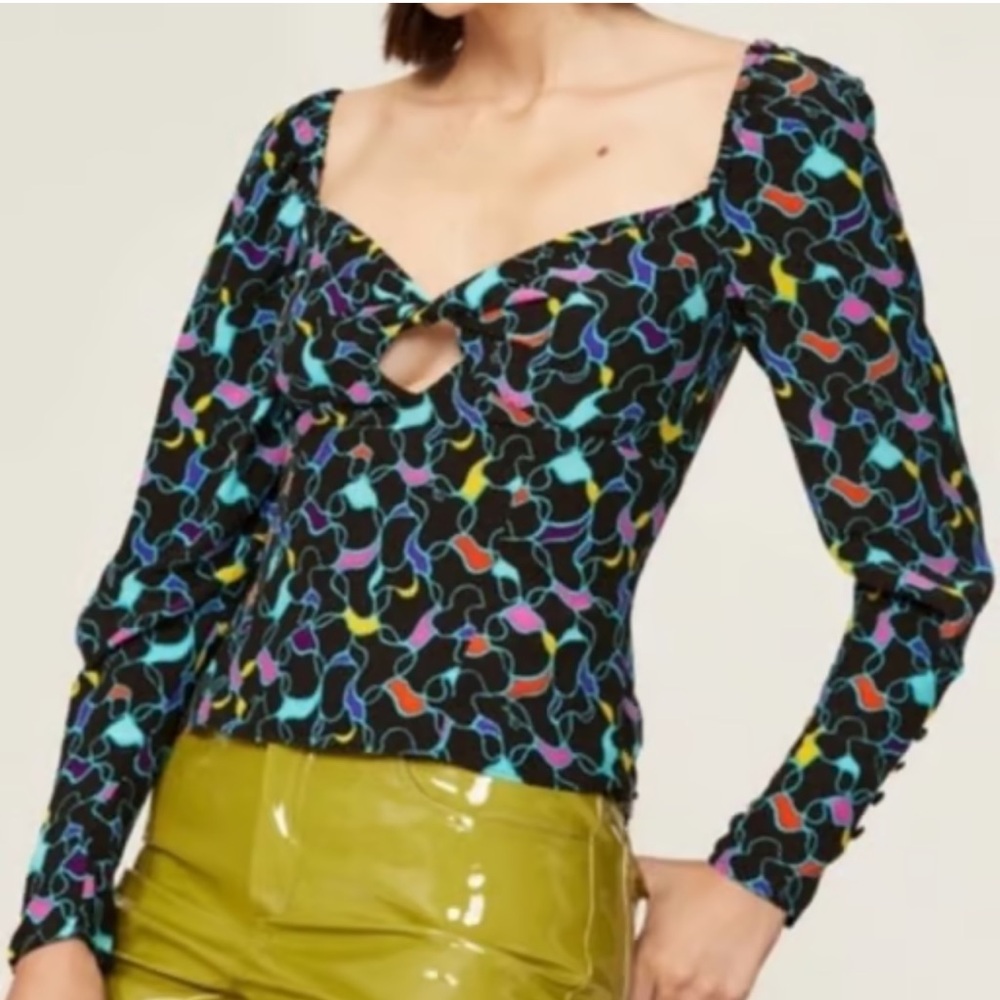 Staud Print Blouse, Size 8